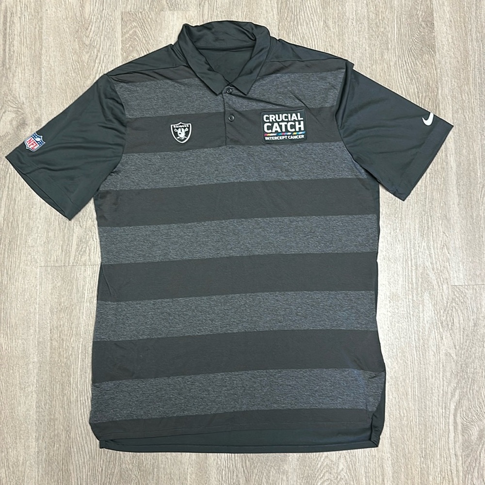 Nike las Vegas Raiders NFL Crucial Catch Dri-Fit polo golf shirt men's large